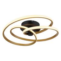 Led Stropna Svjetiljka Zlatno Crna Boja - zlatne boje/crna, Design, metal/plastika (50/16cm) - Globo