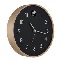 WANDUHR 78284B  CLOCKY - Weiss/Schwarz, Natur, Holz/Holzwerkstoff (31,5cm) - Globo