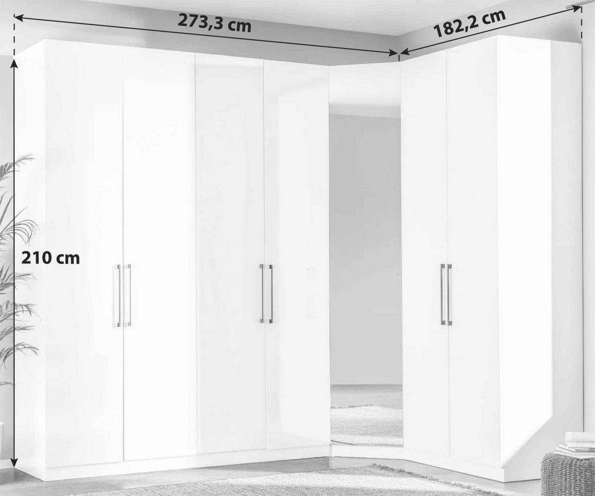 Ormar Za Odjeću Unit - bijela/boje oplemenjenog čelika, Moderno, drvni materijal/metal (273,3/210/182,2cm) - Based