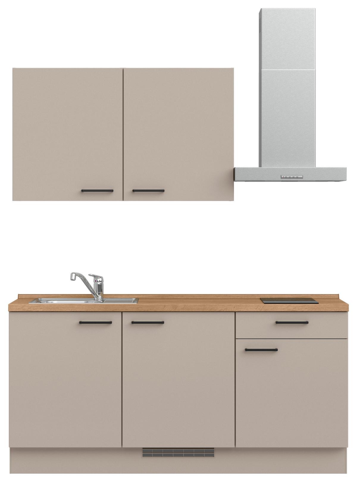 Küchenleerblock Easytouch Low o. Geräte Sandfarben - Sandfarben/Eichefarben, MODERN, Holzwerkstoff/Metall (180cm) - Nobilia
