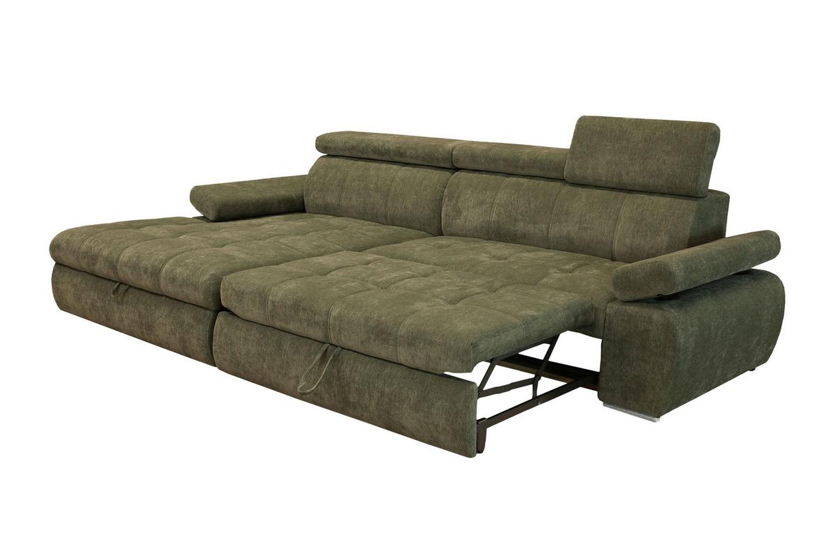 Kutna Garnitura Vegas - srebrne boje/šumska zelena, Design, drvo/tekstil (173/294cm) - Modern Living