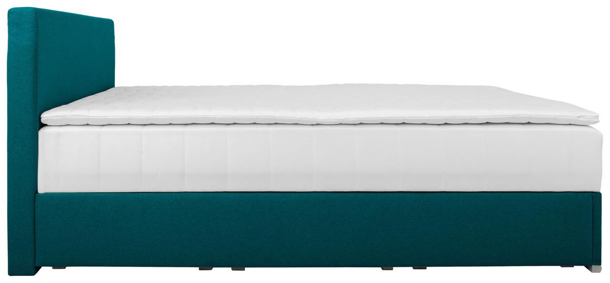 Tapecirani Krevet Cosi - boje petroleja/boje kroma, Konvencionalno, drvo/metal (140/200cm)