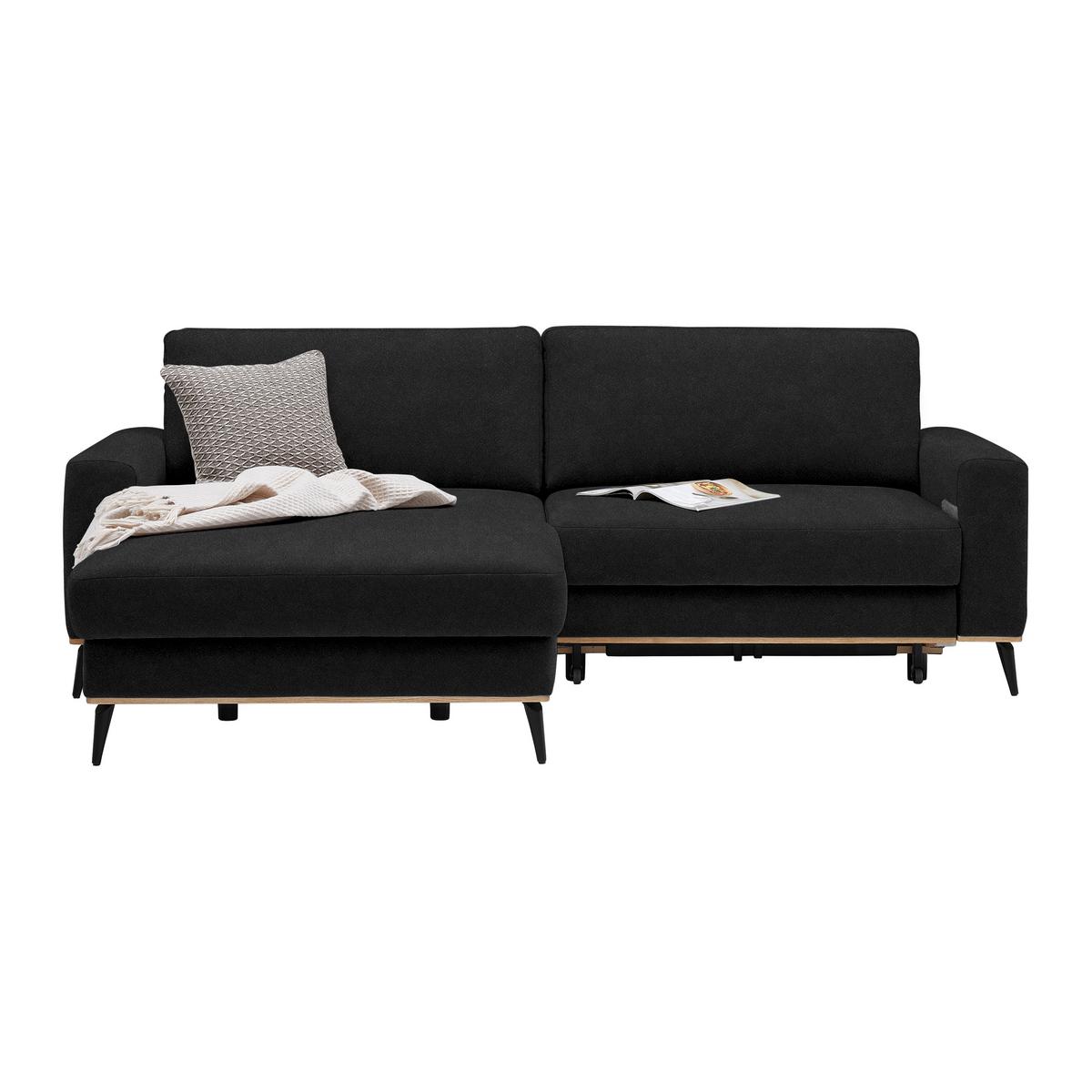 Wohnlandschaft Romeo Schwarz - Schwarz, KONVENTIONELL, Textil/Metall (167/87/234cm) - Zandiara