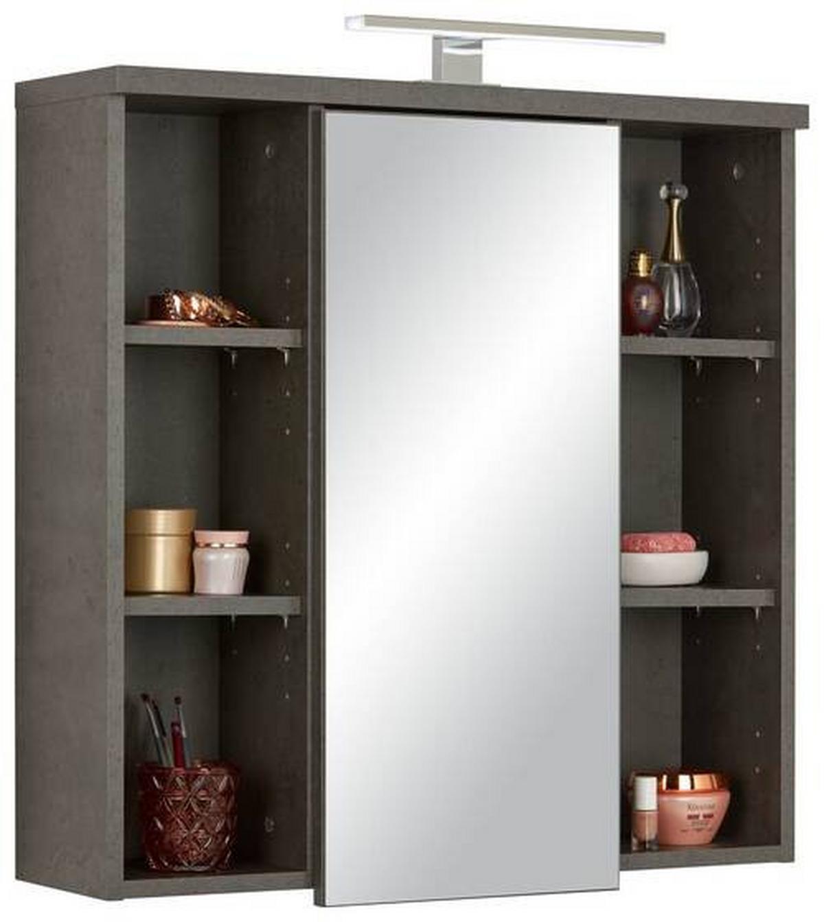 Omara Z Ogledalom Veris -Top-, Temno Siva - temno siva/črna, Konvencionalno, kovina/umetna masa (69/68/20cm) - Mömax