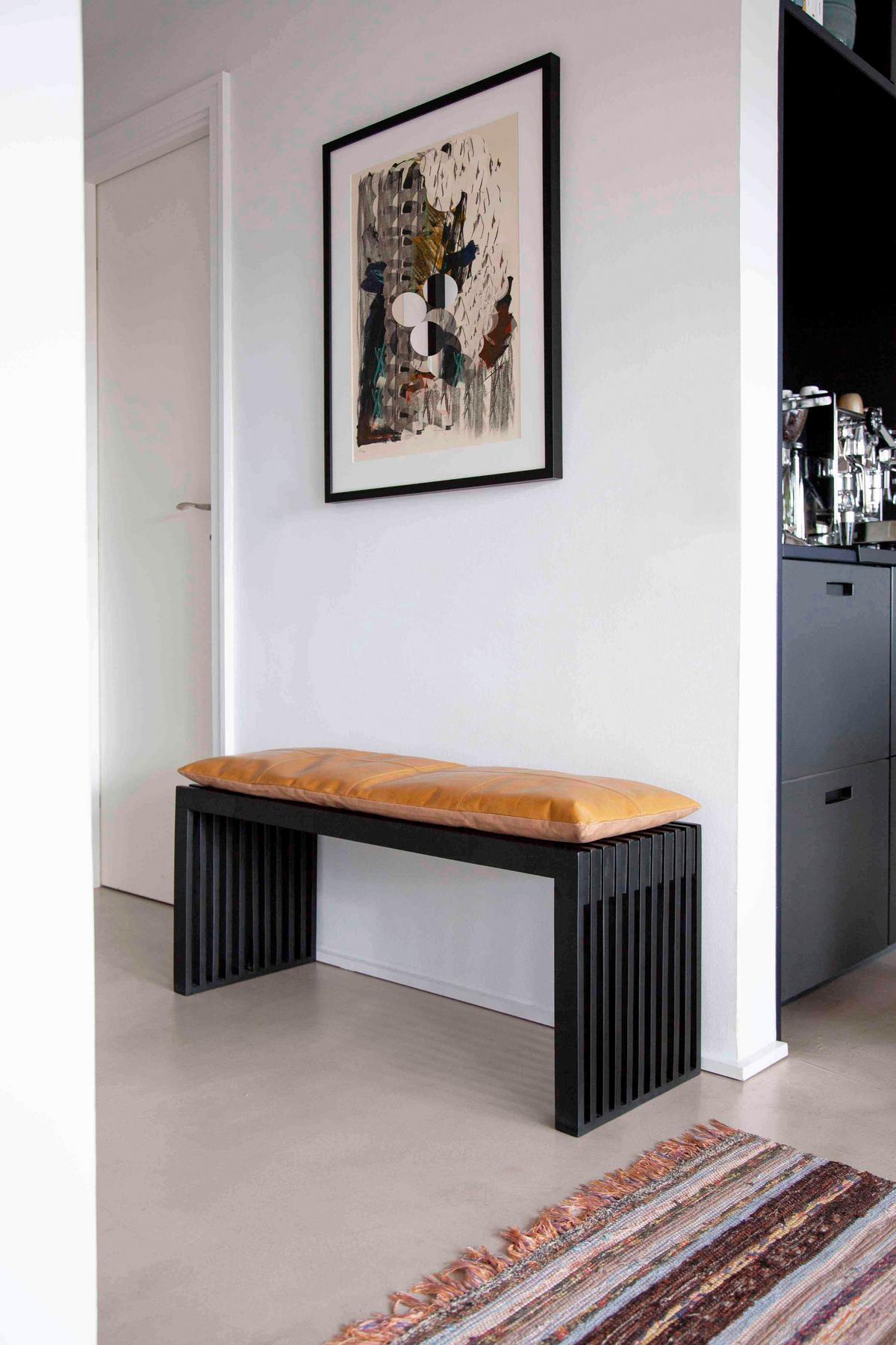 SITZBANK RIB - Schwarz, KONVENTIONELL, Holz (104/43/35cm) - MID.YOU
