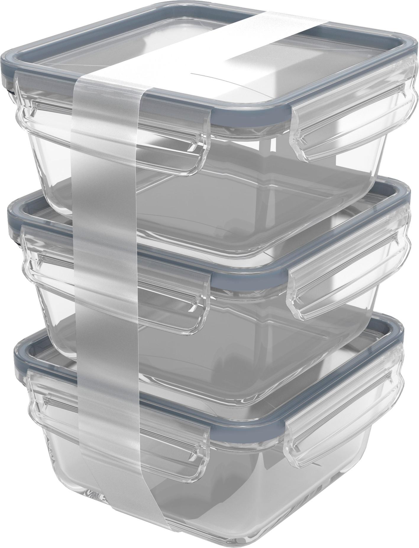 POJEMNIK NA ŻYWNOŚĆ 1051306161 - niebieski/przezroczysty, Basics, tworzywo sztuczne/szkło (16,5/16,5/22,8cm) - Rotho