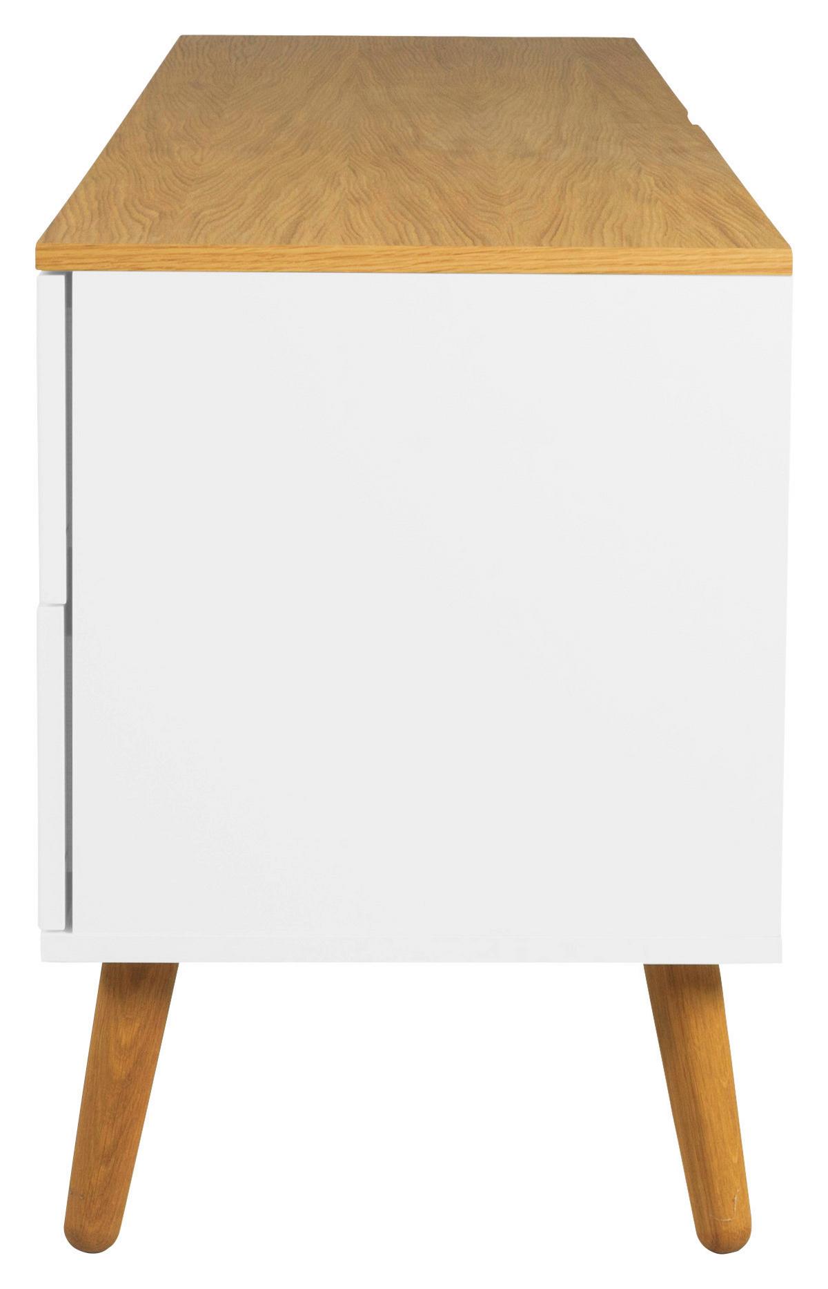 SZAFKA RTV DOT - kolor dębowy/biały, Design, materiał drewnopochodny/drewno (162/60/43cm)