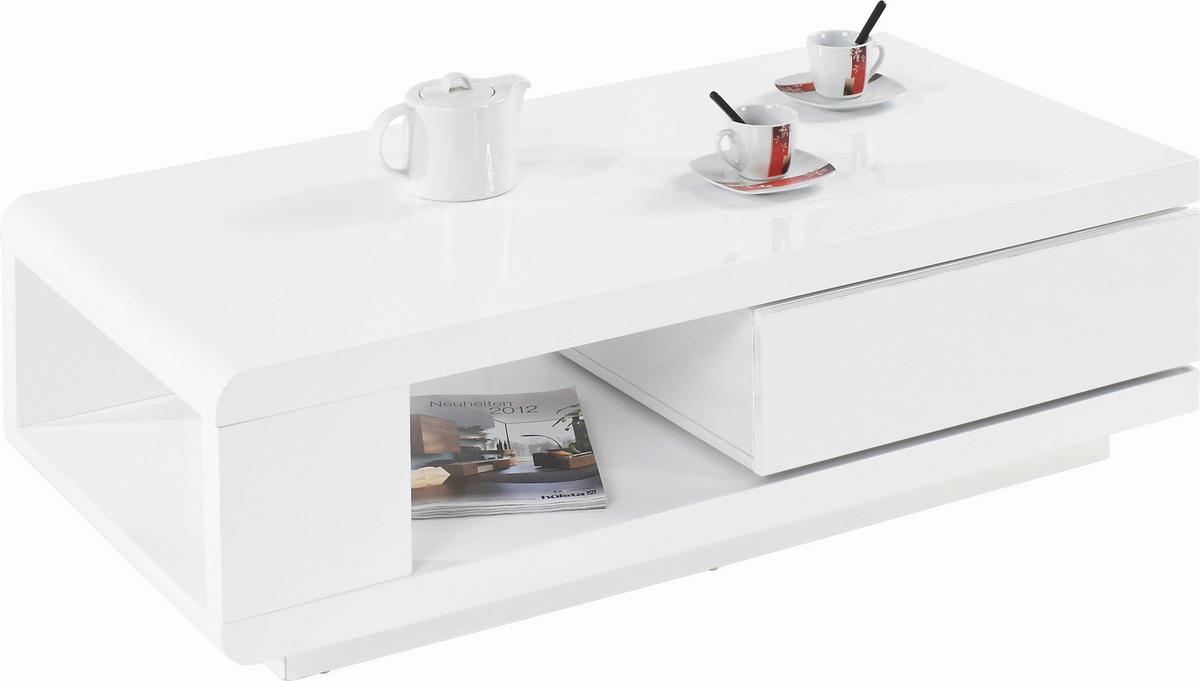 STOLIK KAWOWY CHICAGO - biały, Modern, materiał drewnopochodny (120/36/60cm)