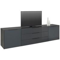 TV-Element Max Box in Anthrazit - Anthrazit/Silberfarben, MODERN, Glas/Holzwerkstoff (235/63/45cm) - Premium Living