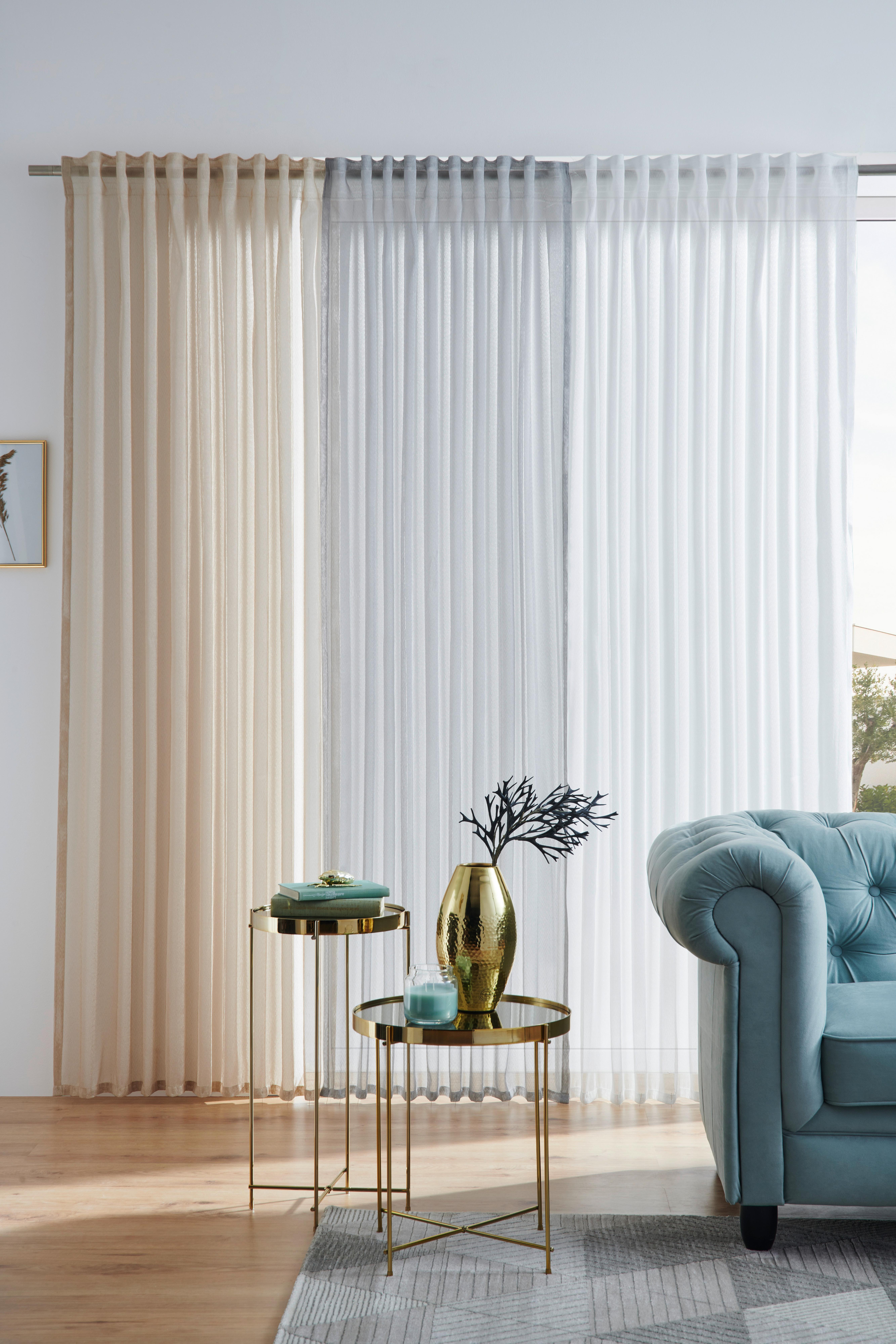 ZASŁONA GOTOWA ALLURE - beżowy, Basics, tkanina (140/245cm) - Esposa