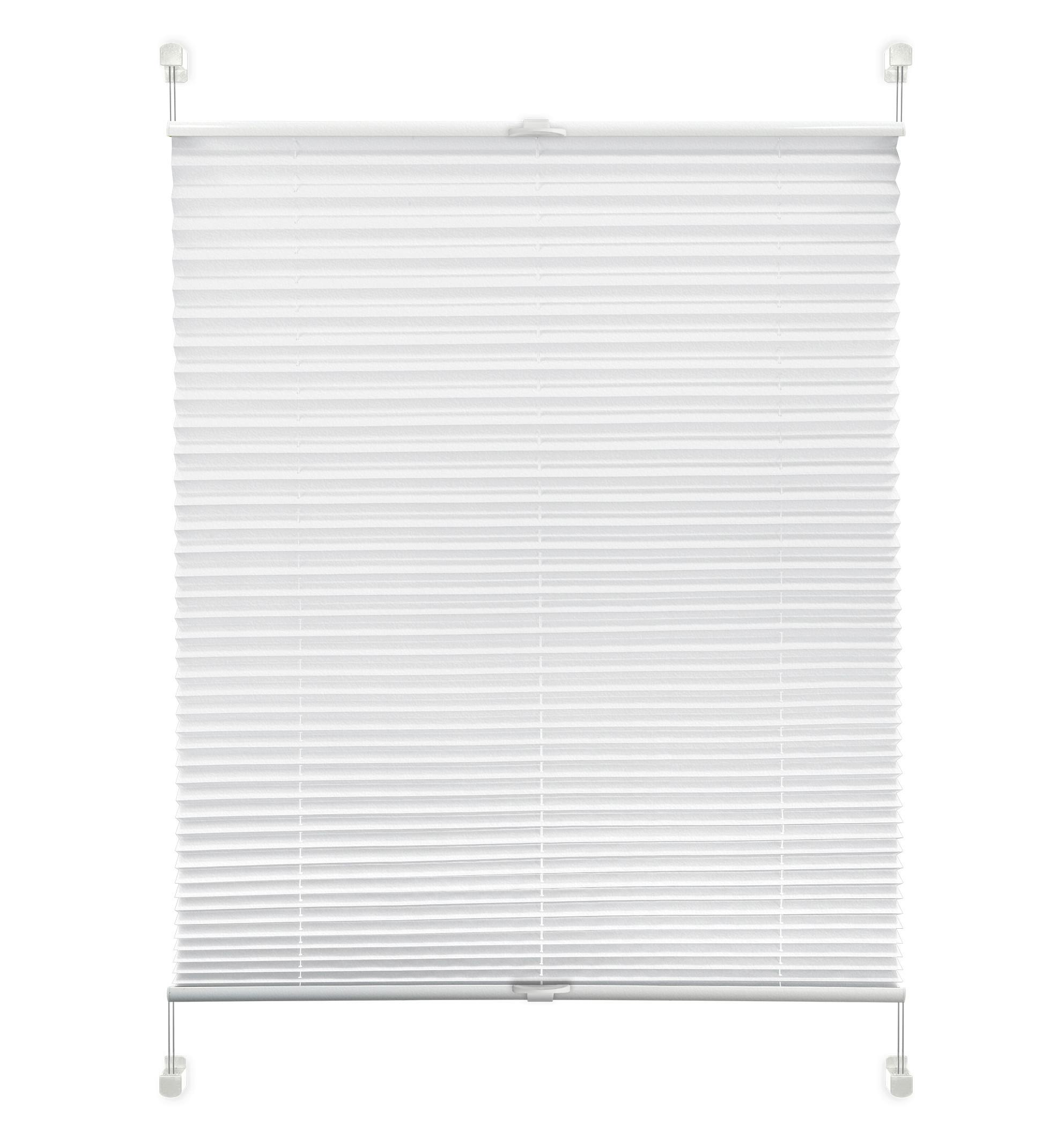 Plissee Solid Crash Weiß ca. 60x130cm - Weiß, Basics, Textil (60/130cm)