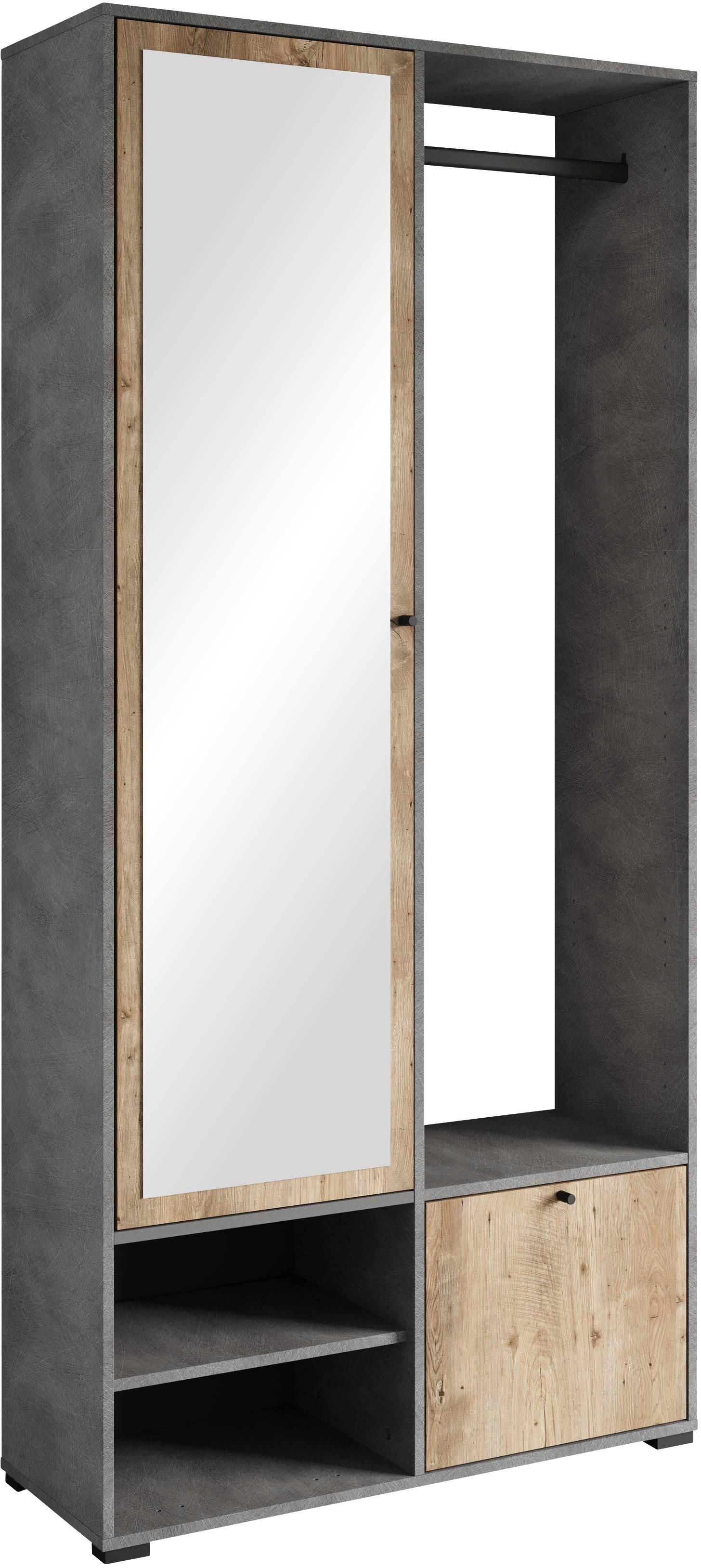 Predsoba Dino, Antracit, Barva Kostanja - barva kostanjevega hrasta/antracit, Trend, leseni material (90/190/33cm) - MID.YOU
