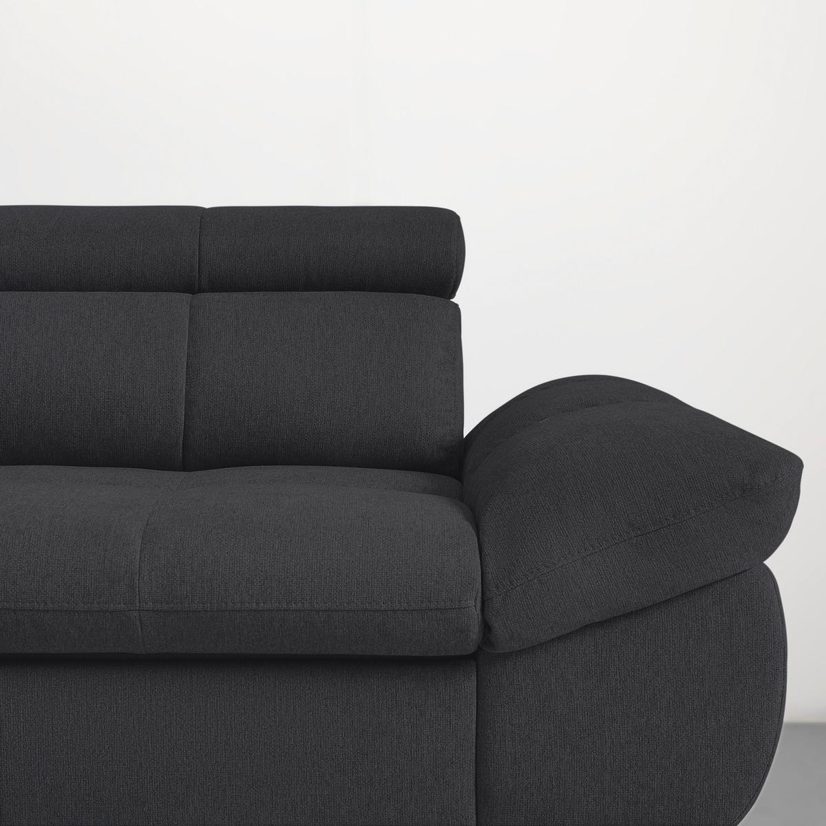 Wohnlandschaft Alberto Schwarz - Schwarz, MODERN, Textil/Metall (201/296cm) - Mömax