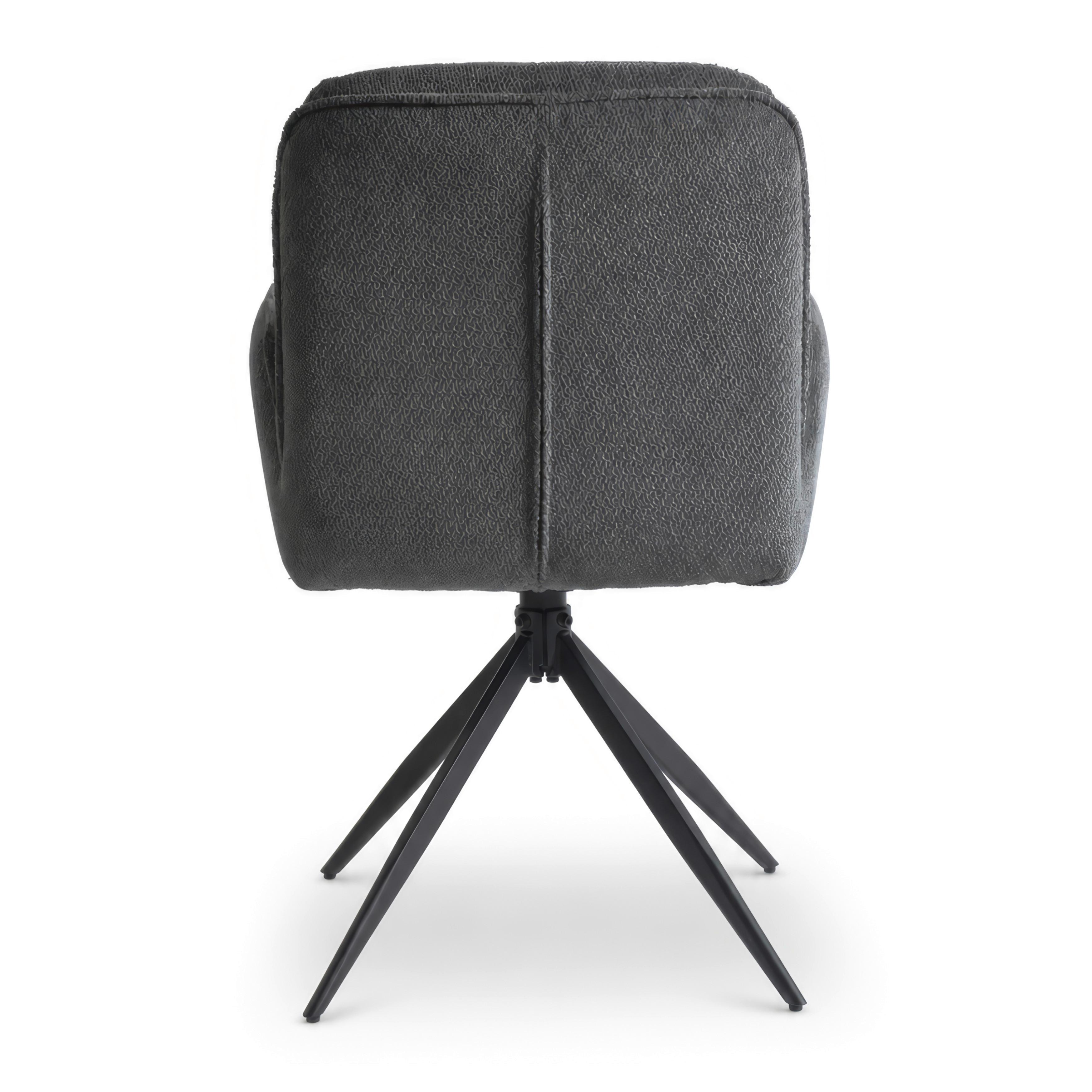 STOL MED ARMSTÖD NALANI - mörkgrå, Modern, metall/textil (58/90/65,5cm) - Bessagi Home