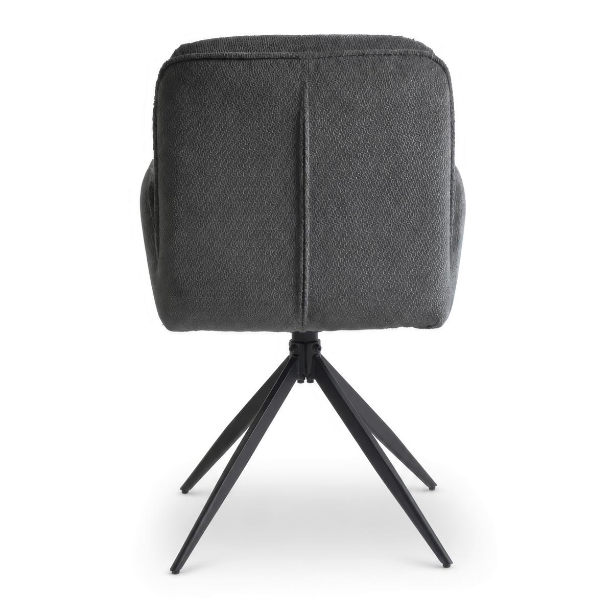 Armlehnstuhl Nalani Dunkelgrau Webstoff Drehbar Gepolstert - Dunkelgrau, MODERN, Textil/Metall (58/86/62cm) - Bessagi Home