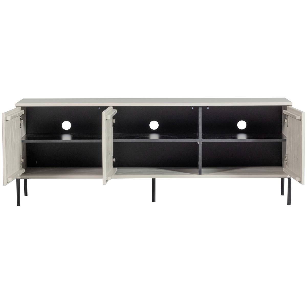 Lowboard Gravure Grau B: 100cm - Schwarz/Grau, Design, Holz/Metall (100/56/44cm) - Livetastic