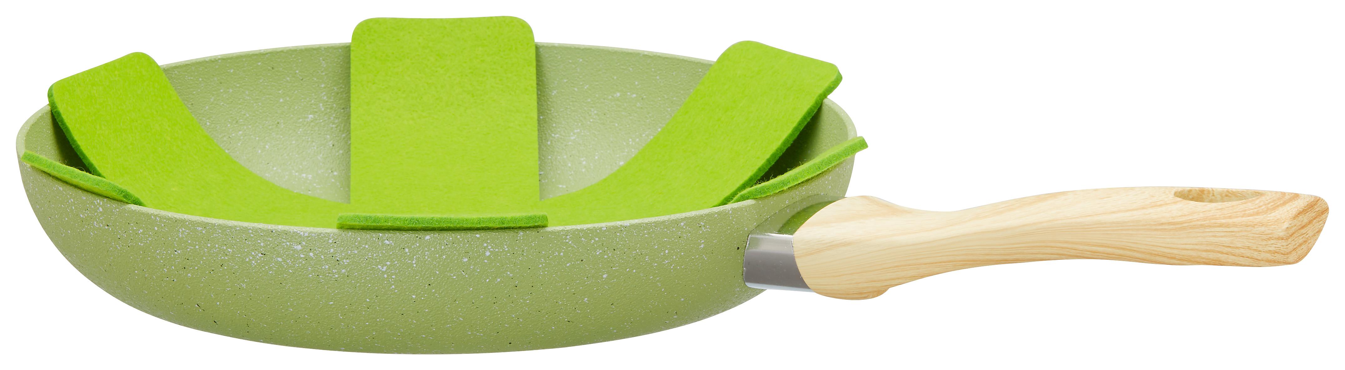 Bratpfanne Greta aus Aluminium Ø ca. 24cm - Olivgrün, ROMANTIK / LANDHAUS, Metall (24cm) - Zandiara