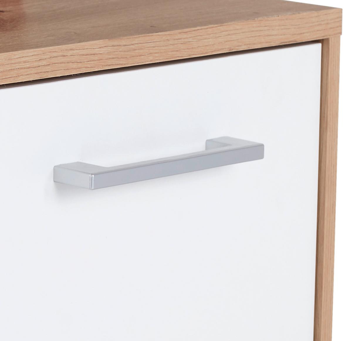 Noćni Ormarić Box - bijela/boje hrasta, Moderno, drvni materijal (50/37/50cm) - Modern Living