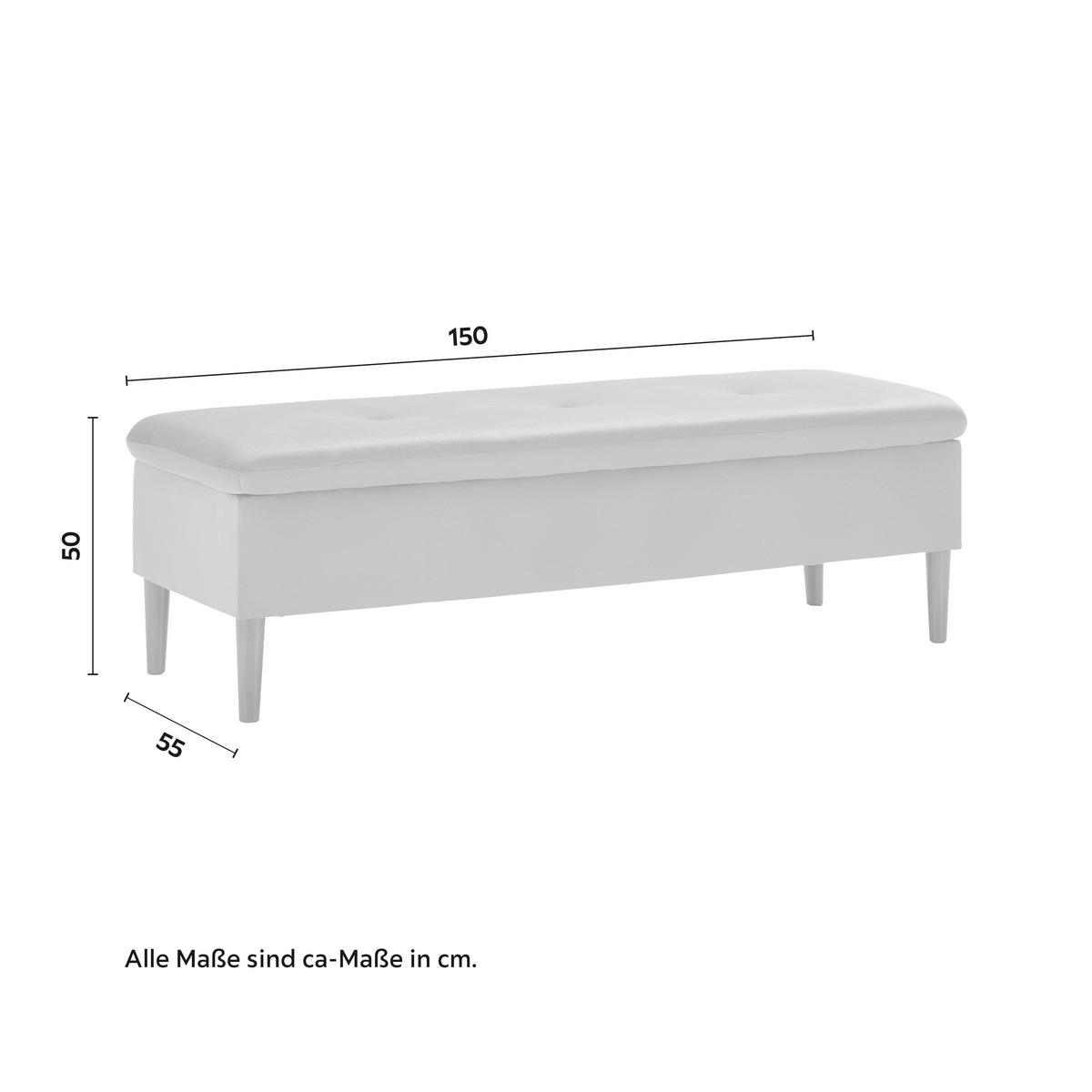 Klop Za Pred Posteljo Jessy, Siva - siva/barve bukve, Moderno, tekstil/les (150/50/55cm) - Bessagi Home