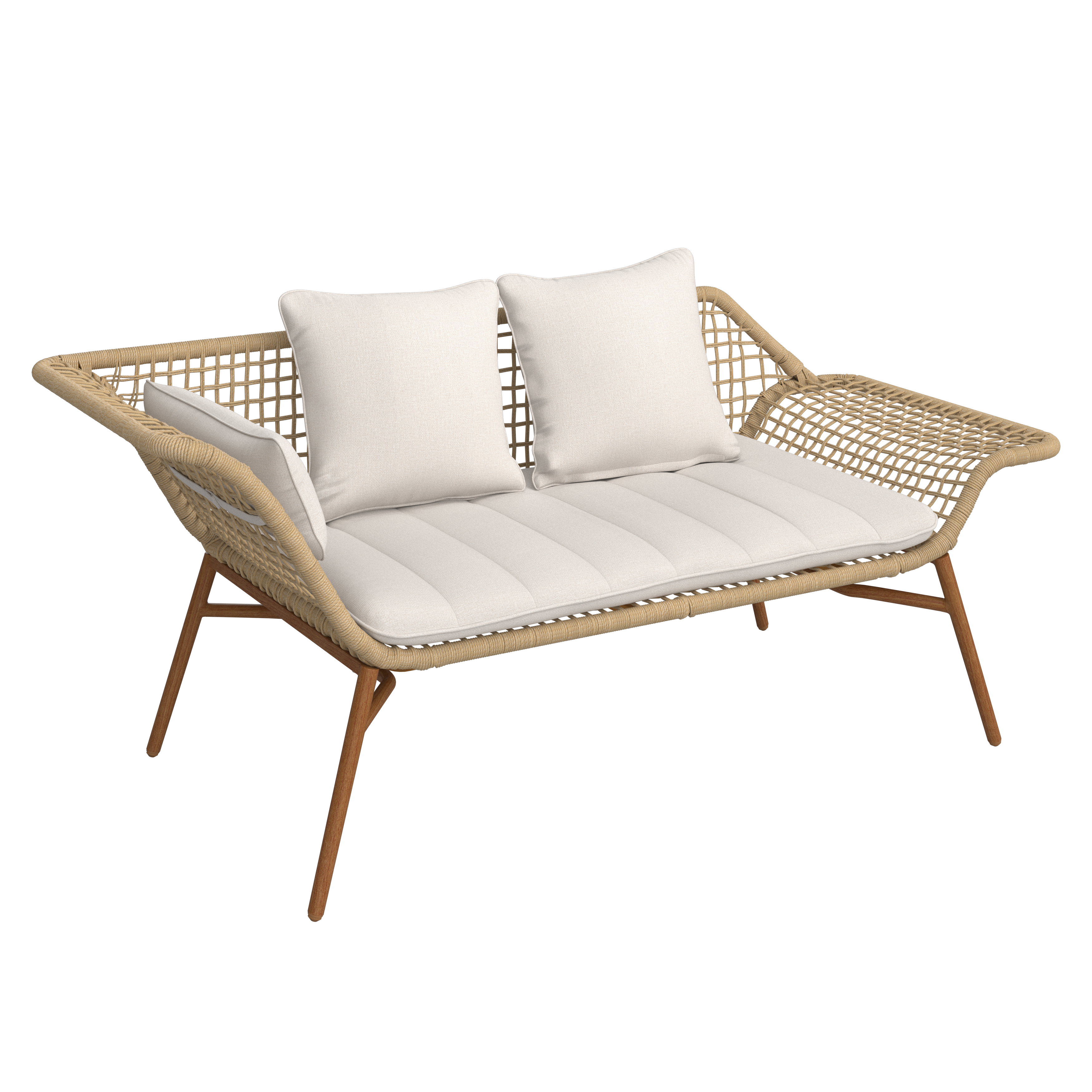 Gartenbank Merle in Naturfarben/Teakfarben - Naturfarben/Teakfarben, Natur, Kunststoff/Textil (178/72/73cm) - Mömax