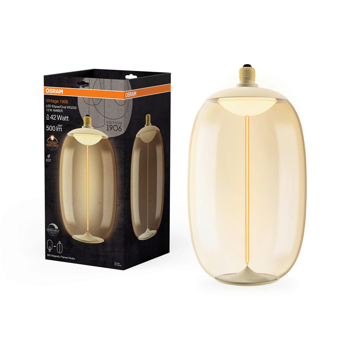 ŻARÓWKA LED 1906LBELPOVD 12W/818 AMMAGE27 - kolor bursztynowy, Konventionell, tworzywo sztuczne (20/37cm) - Osram