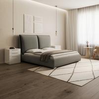 Pat tapițat gri Sophie cca 180X200 gri - gri/maro deschis, Modern, lemn/metal (180/200cm) - Bessagi Home