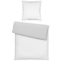 Bettwäsche Twill Streif Weiss/Hellgrau ca. 135x200cm - Hellgrau/Weiß, MODERN, Textil (135/200cm) - Mömax
