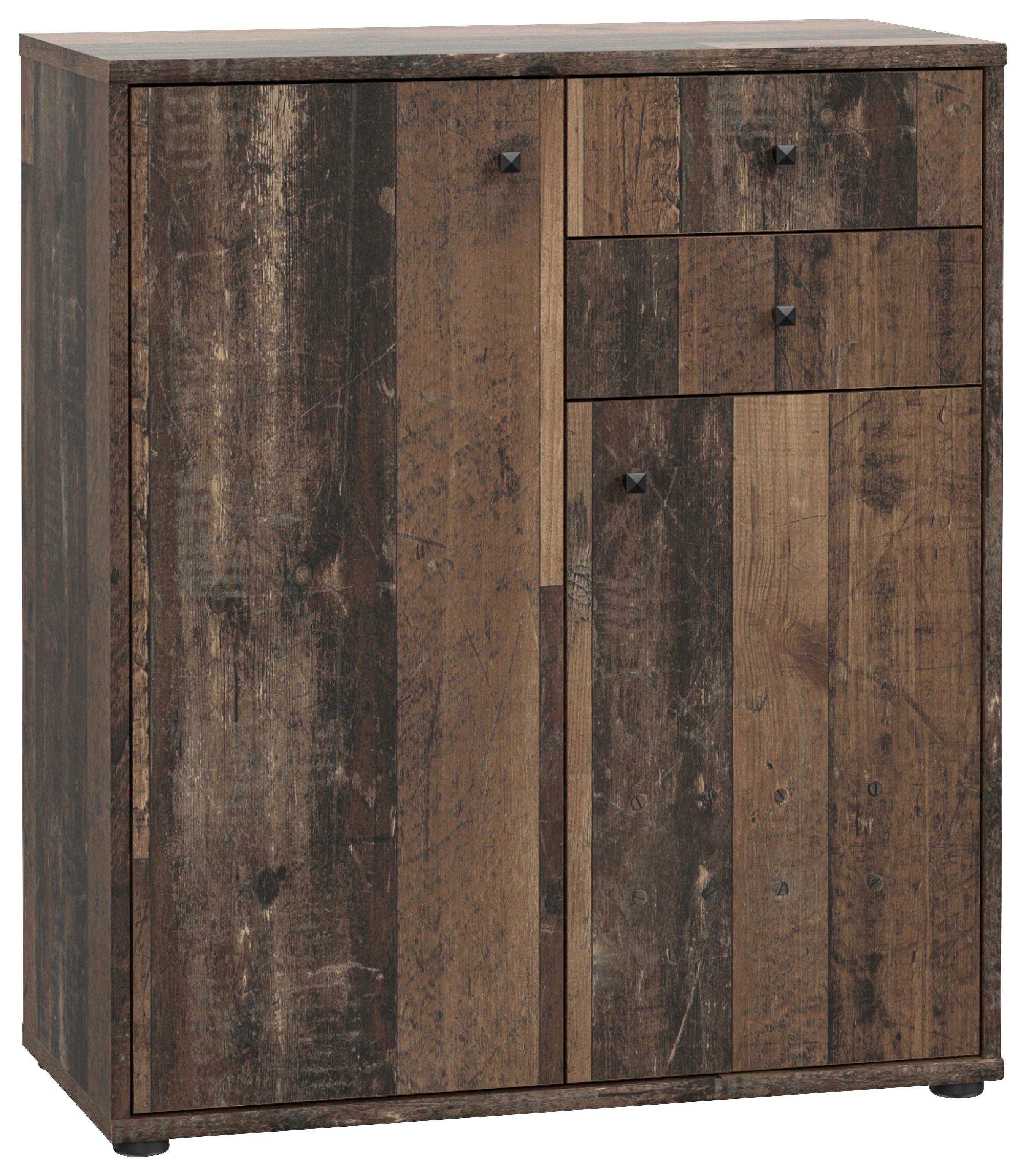 Komoda Tempra 2, Rjava - temno rjava/sivorjava, Design, leseni material (73,7/85,5/34,8cm)