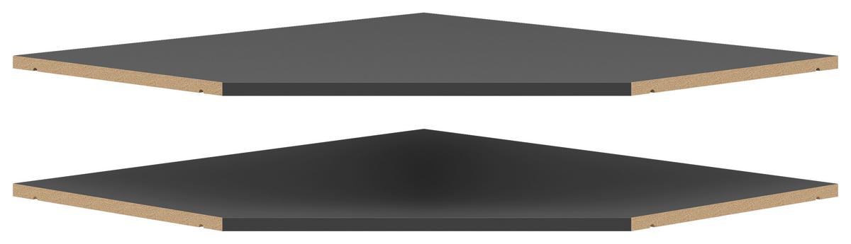 Eckboden Multistauraum Graphitfarben - Graphitfarben, Modern, Holzwerkstoff (96/1,5/74cm) - Premium Living
