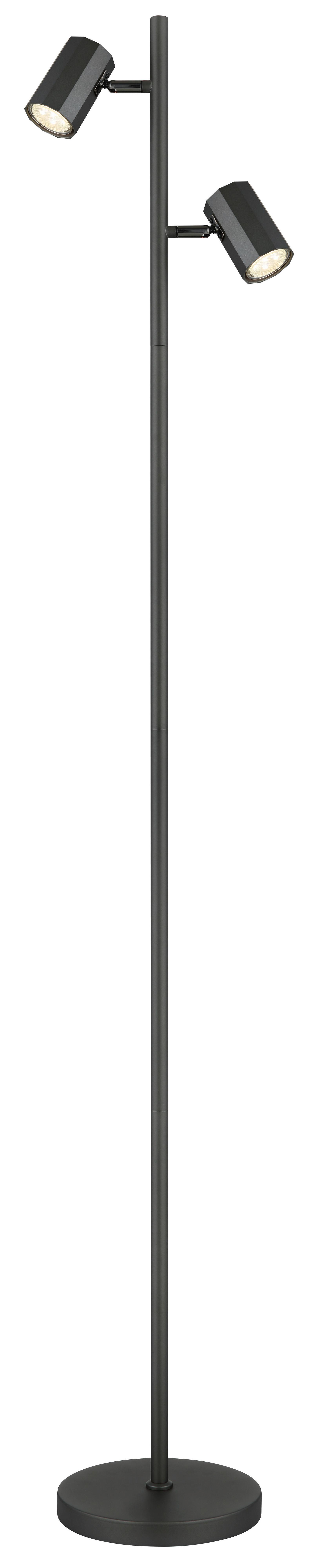 Stehleuchte James Grau max. 5 Watt - Grau, Design, Metall (27/22/158cm) - Globo