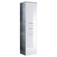 Hochschrank in Hellgrau ´SPLASH 40X160 CM HELLGRAU´ - Chromfarben/Weiss, Design, Holzwerkstoff/Metall (40/160/35cm) - MID.YOU
