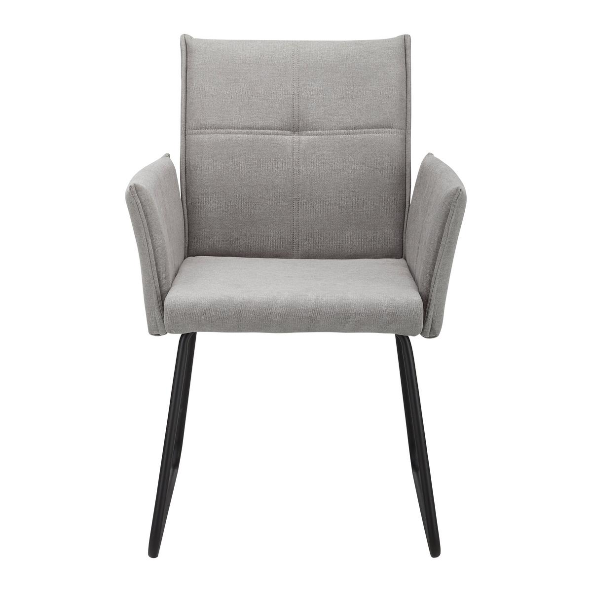 KRZESŁO Z PODŁOKIETNIKAMI MANILA - czarny/szary, Modern, metal/drewno (60/90/61cm) - Bessagi Home