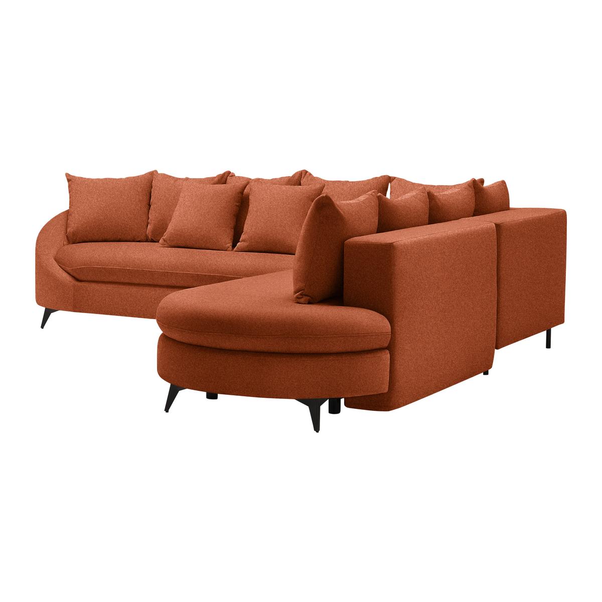 Ecksofa Axel Rostfarben - Rostfarben/Schwarz, MODERN, Textil/Metall (291/87/250cm) - Mömax