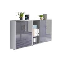 Aktenschrank Office Edition Sw Anthrazit Hochglanz/Grau - Anthrazit Hochglanz/Grau, MODERN, Holzwerkstoff (213/114/33cm) - MID.YOU