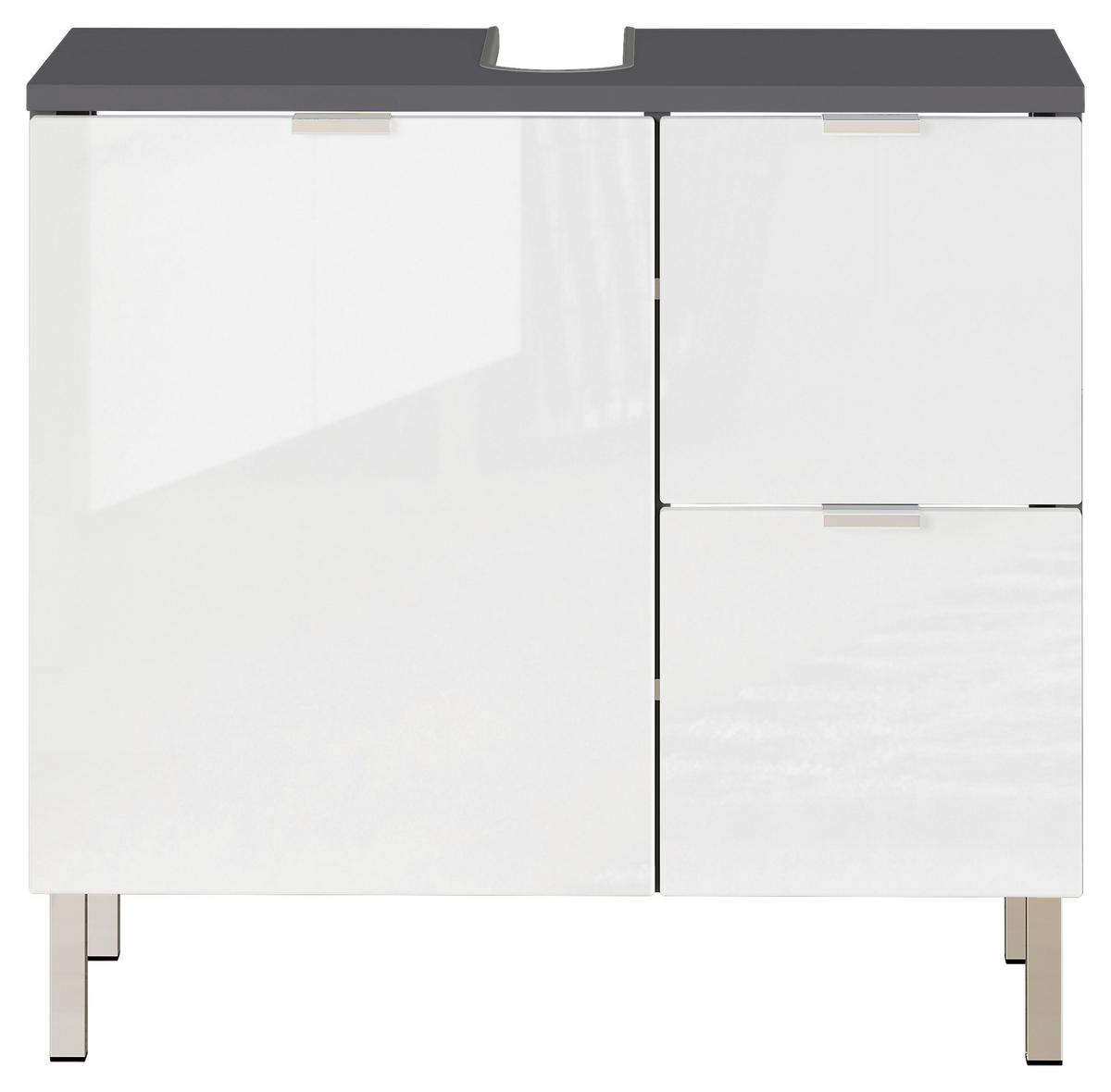 Waschbeckenunterschrank GW-Mau resa ca60x56x34cm Graphit/Weiß - Chromfarben/Graphitfarben, KONVENTIONELL, Holzwerkstoff/Metall (60/56/34cm) - Germania
