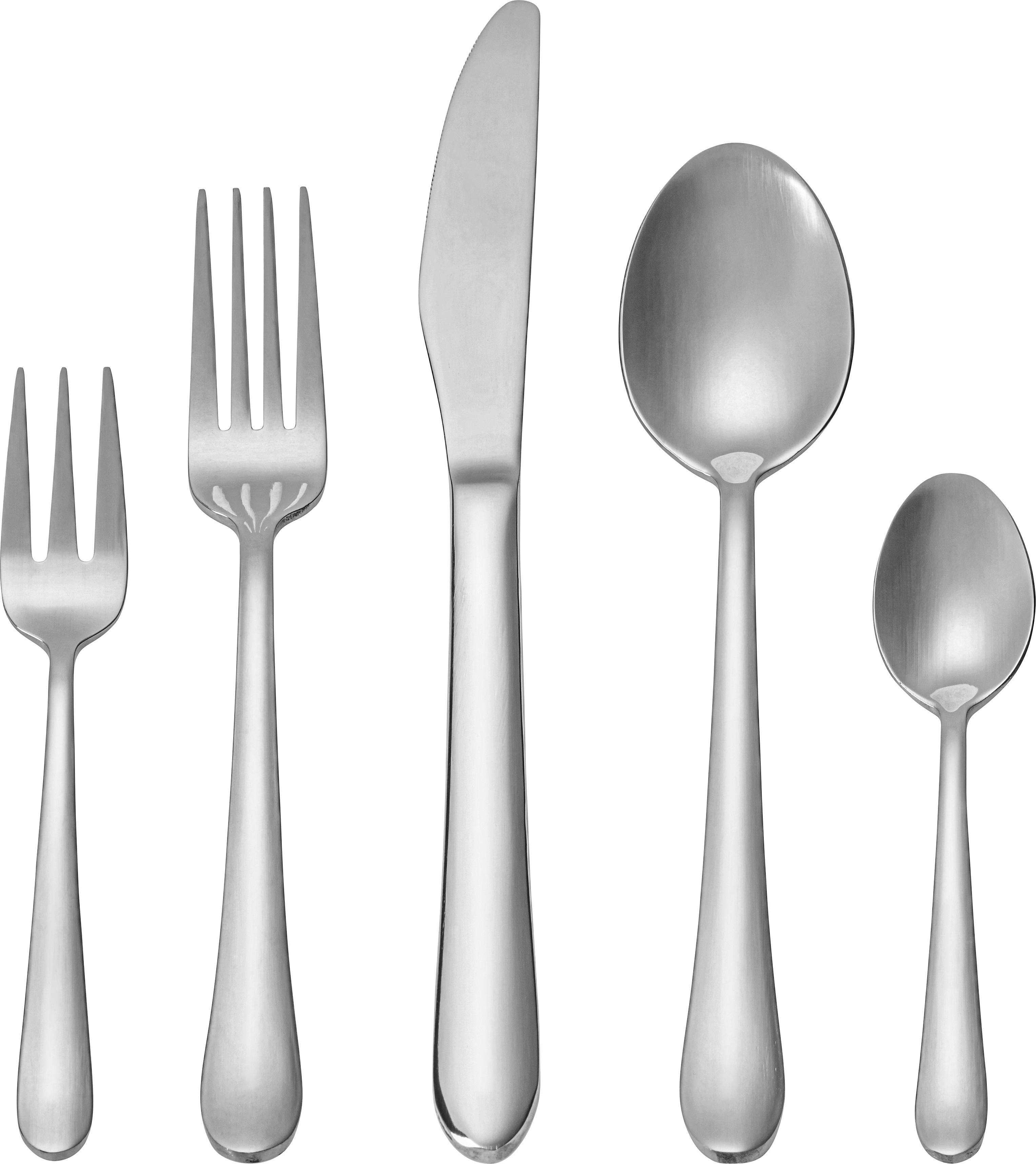 Besteckset Belinda aus Metall, 30-teilig - Edelstahlfarben, Konventionell, Metall - Modern Living
