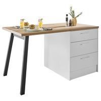 Konyhasziget Turin 150 White - krómszínű/Artisan tölgy, Trend, faalapú anyag/fém (150/91/90cm) - MID.YOU