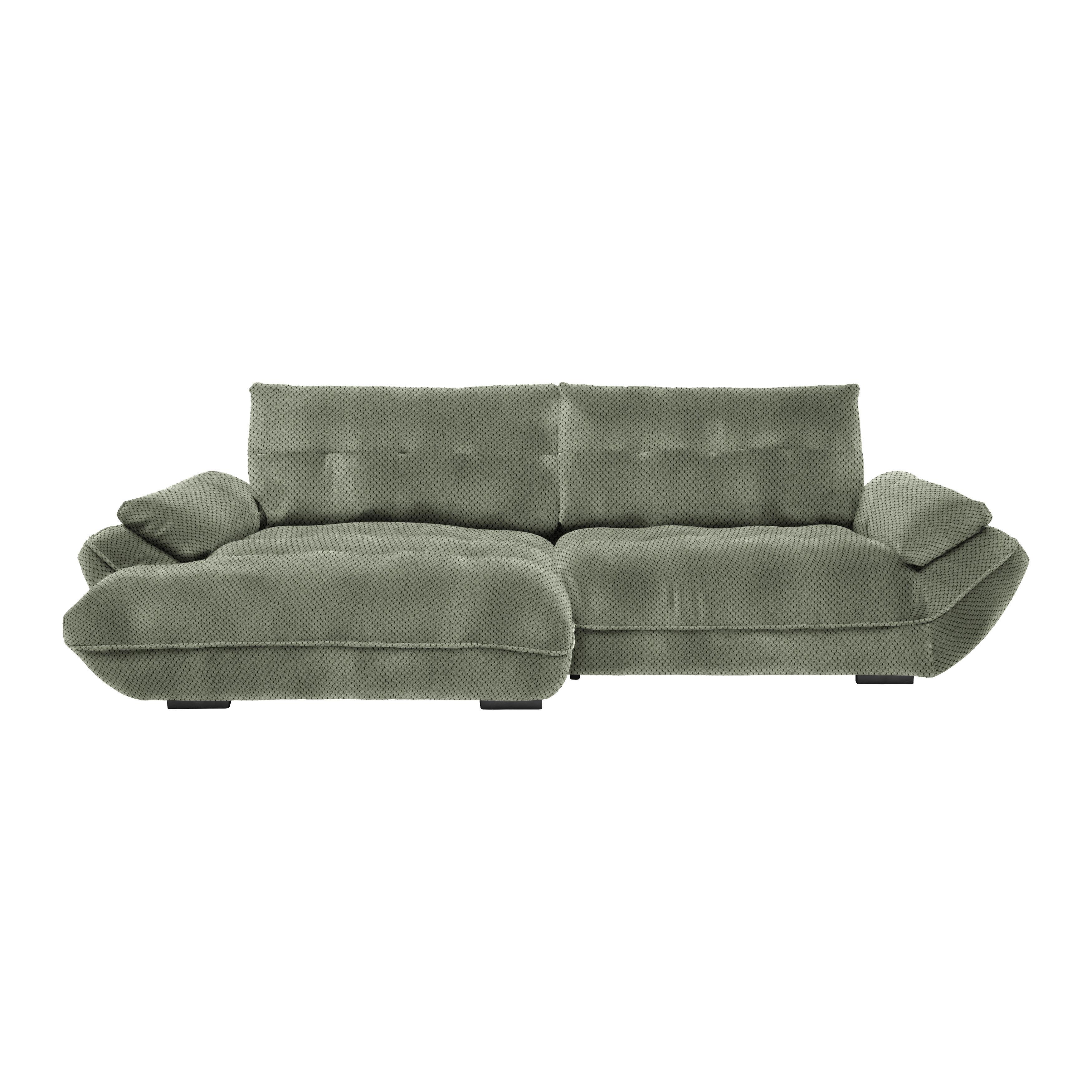 Wohnlandschaft Vivo Grün - Schwarz/Grün, MODERN, Kunststoff/Textil (179/63/317cm) - Premium Living