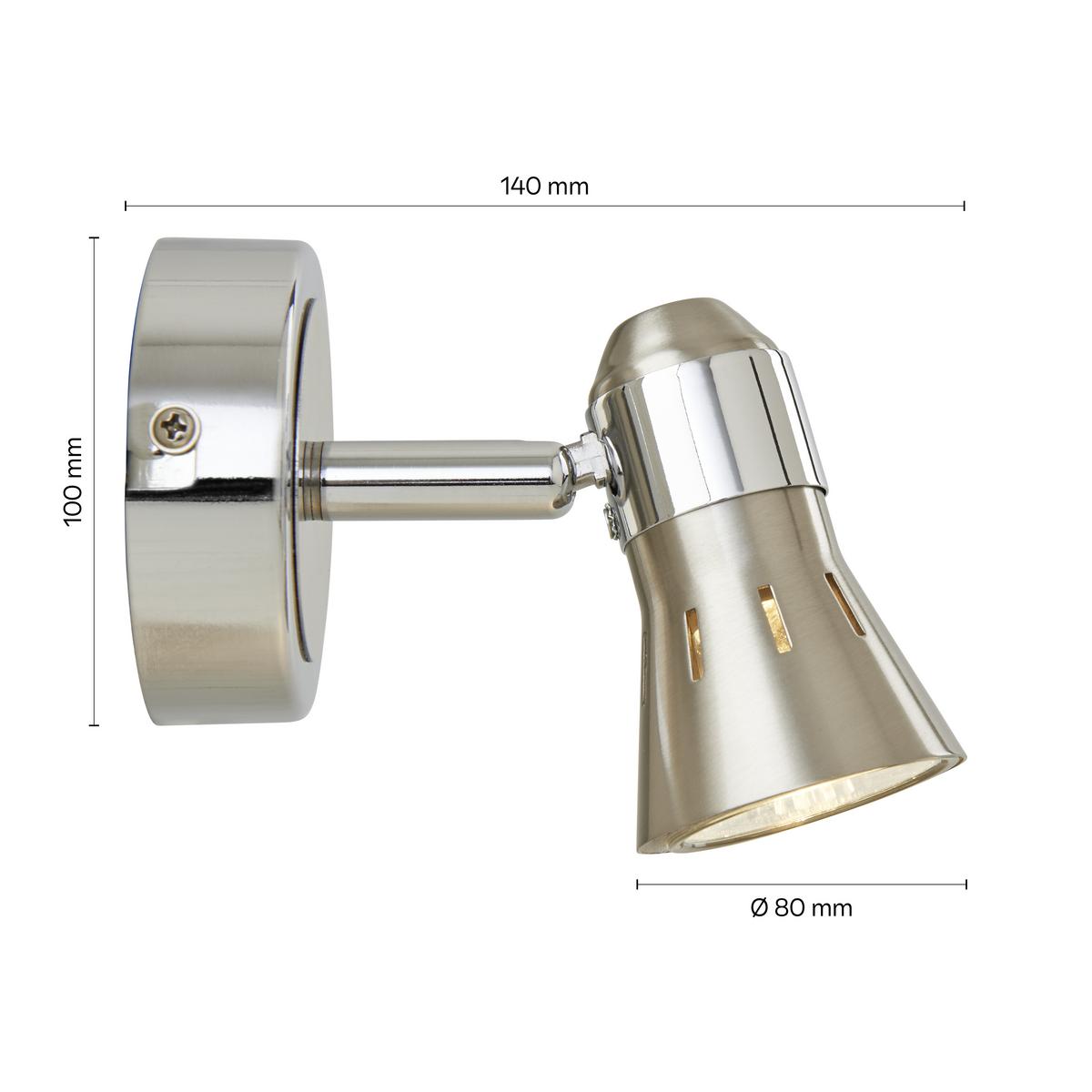 LAMPA REFLEKTOROWA HARVEY - chromowy/niklowy, Modern, metal (8/14/10cm) - Bessagi Home