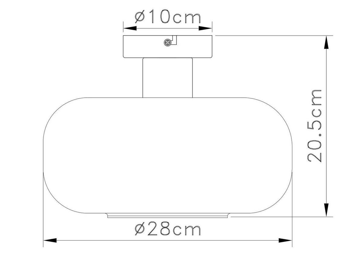 Deckenleuchte Zirlop in Schwarz/Bernsteinf. max. 40 W - Bernsteinfarben/Schwarz, MODERN, Glas/Metall (28/20,5cm) - Mömax