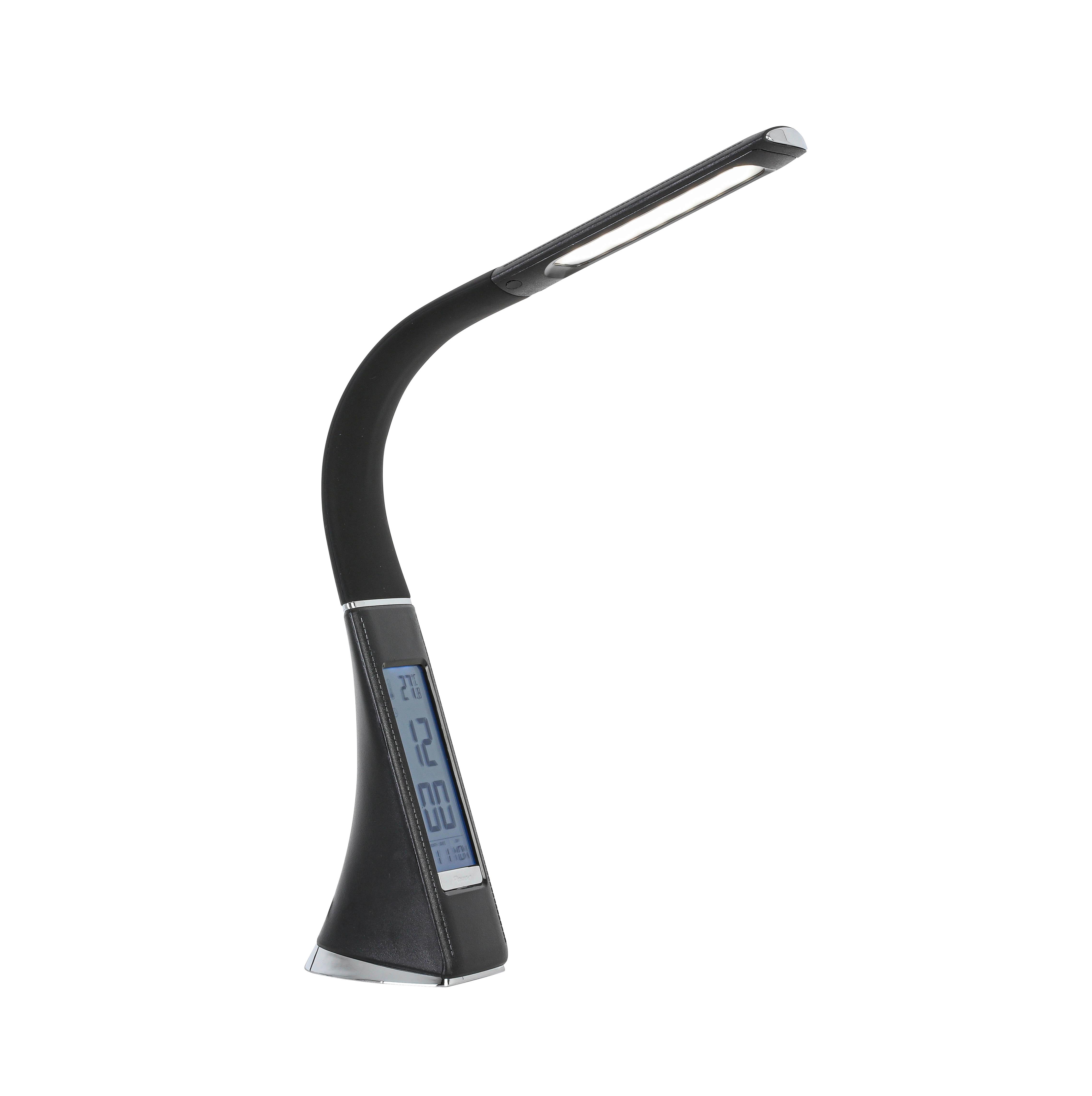 Led Íróasztali Lámpa Freddy - krómszínű/fekete, Modern, műanyag/fém (9,5/6,5/max 50cm) - Mömax
