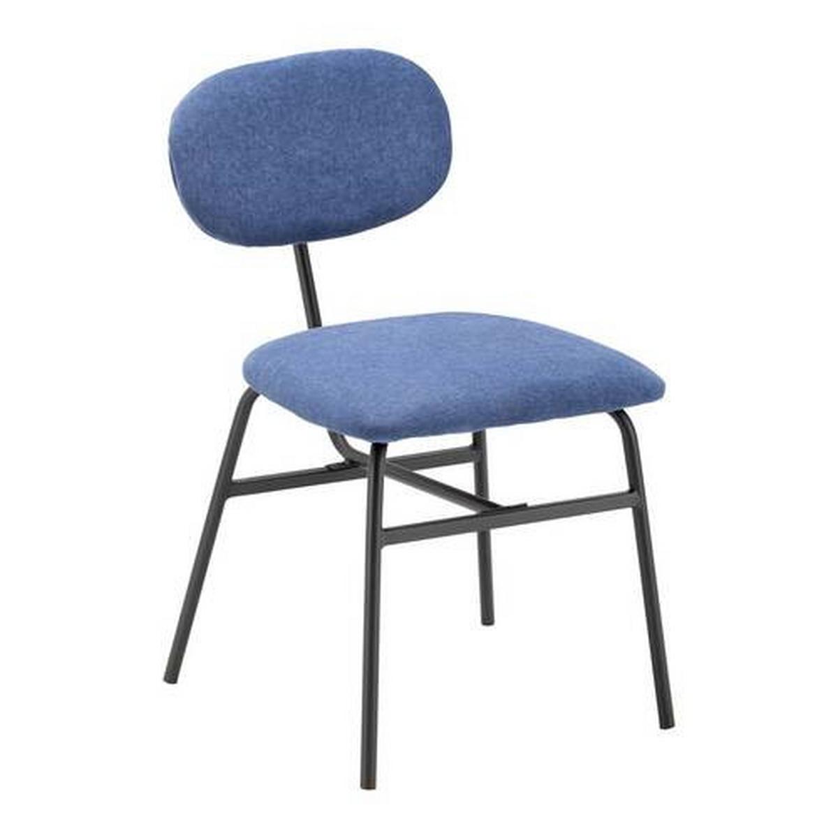 Stuhl-Set Pino 2er-Set Blau - Blau/Schwarz, MODERN, Holz/Textil (46/80/55cm) - Bessagi Home