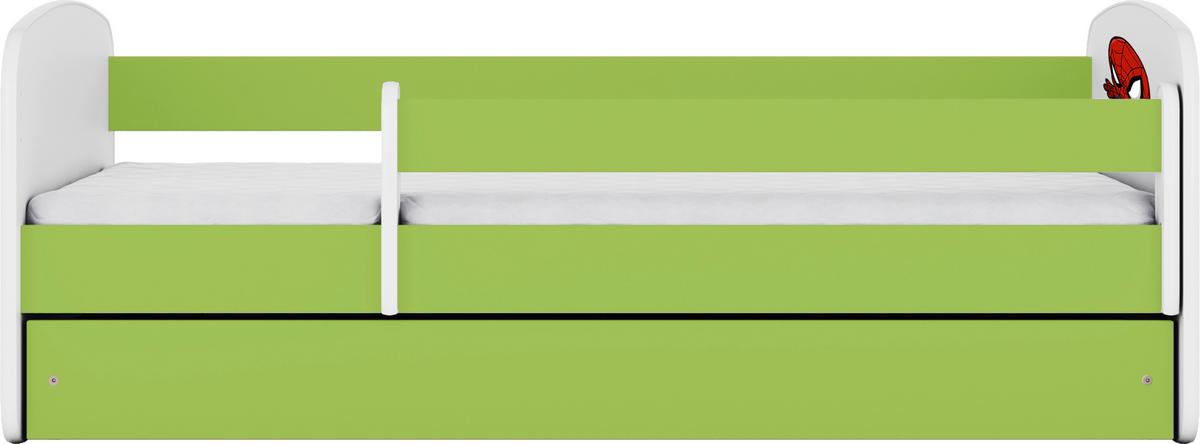 Otroška Postelja Babydreams, Bela, Zelena, 80x160cm - zelena/bela, Moderno, tekstil/leseni material (80/160cm) - MID.YOU