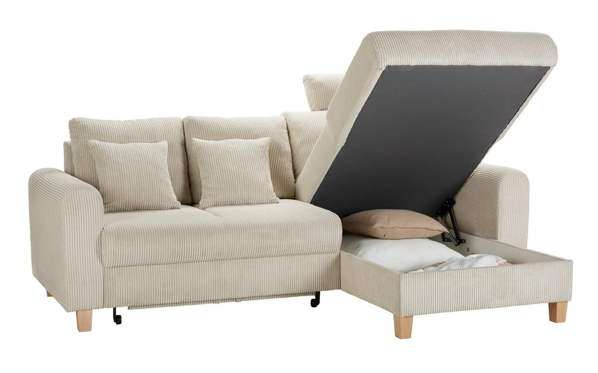 Wohnlandschaft Lille Beige - Hellbraun/Beige, MODERN, Holz/Textil (232/110/156cm) - Mömax