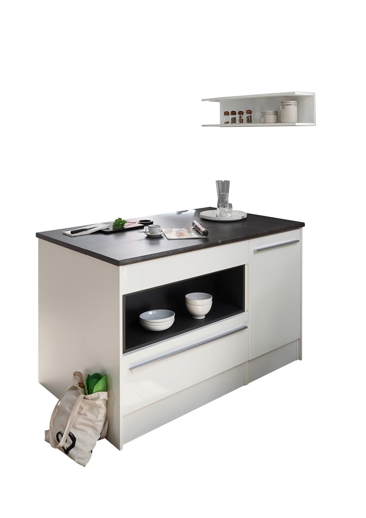 Kuhinjski Otok Jazz 6 - temno siva/bela, Moderno, leseni material (140/90/90cm) - Modern Living