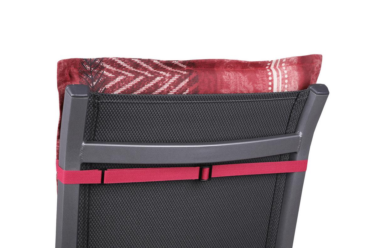 Sesselauflagenset 2-Teilig Rot/Schwarz - Rot/Schwarz, Basics, Textil (50/6/100cm)
