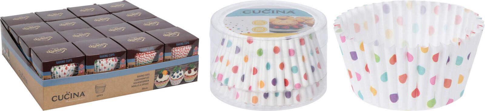 Muffinpapír 60db/csomag Cake - többszínű, papír