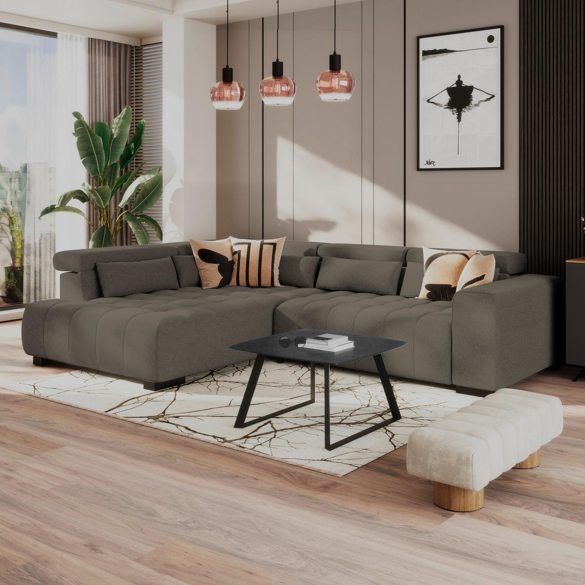 Coltar MATERA - maro închis, Trend, textil (226/311cm)
