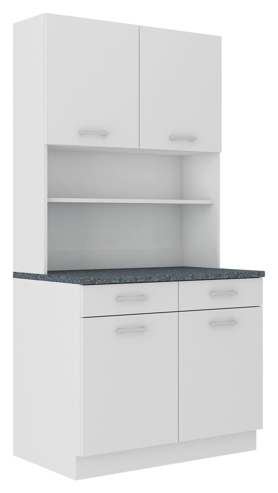Kuhinjski Element Za Posuđe Maria - bijela/srebrne boje, Konventionell, drvni materijal/plastika (100/200/60cm)