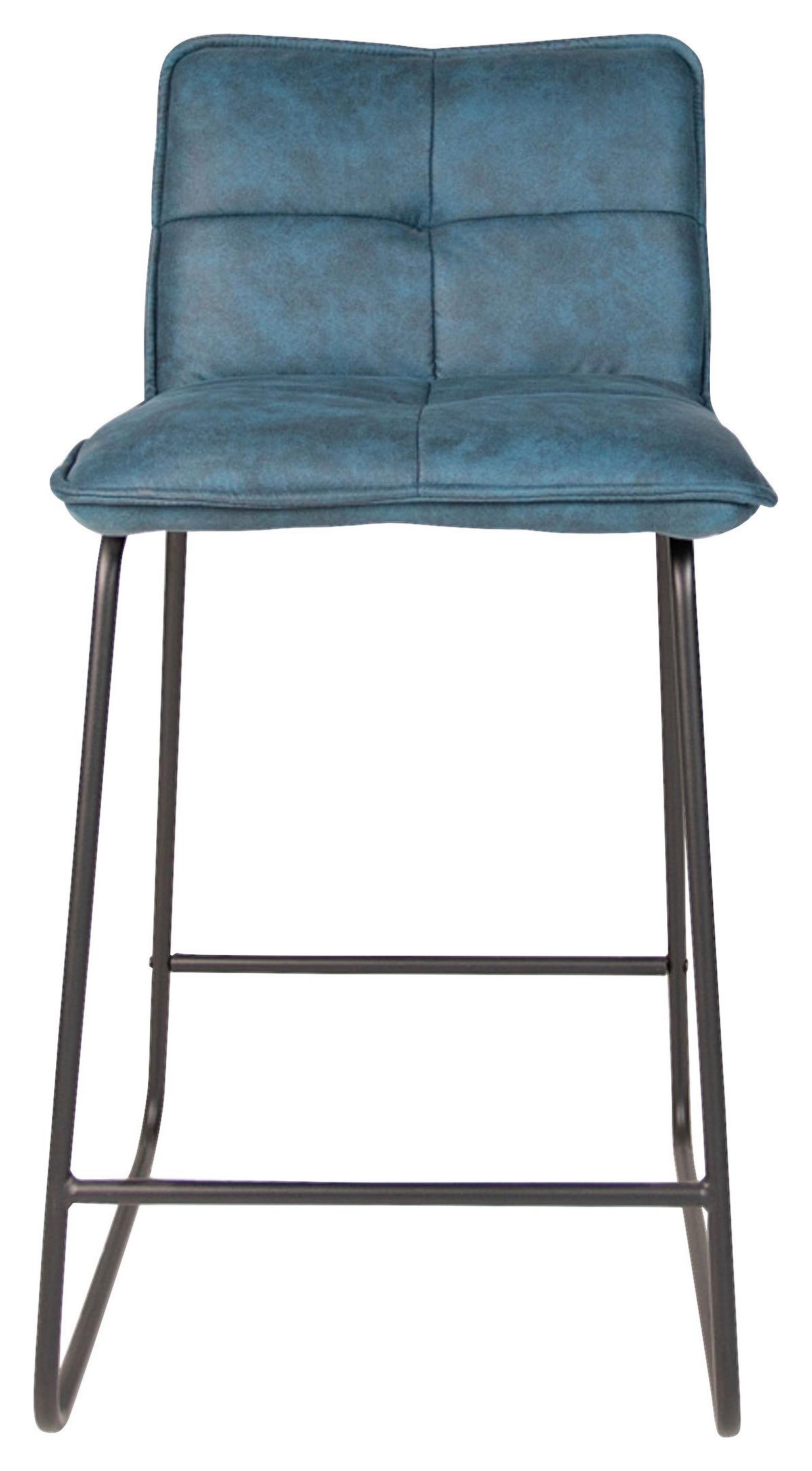 Barhocker-Set Jeremy 2er-Set ca. 44x87 cm Türkis - Türkis/Schwarz, KONVENTIONELL, Textil/Metall (44/87/50cm) - MID.YOU